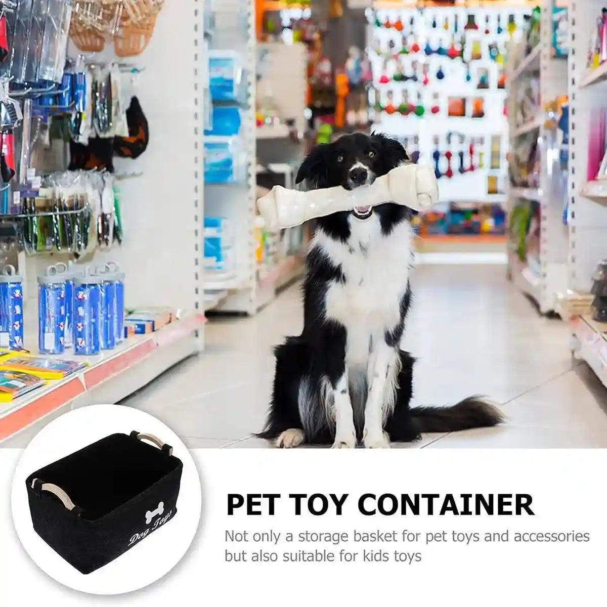 Large Felt Storage Basket for Dog Toys Dirty Clothes Sundries Home Organizer