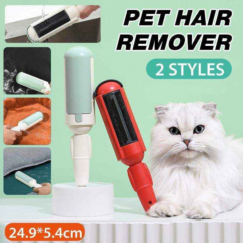 Self-cleaning hair remover roller for pet hair and lint