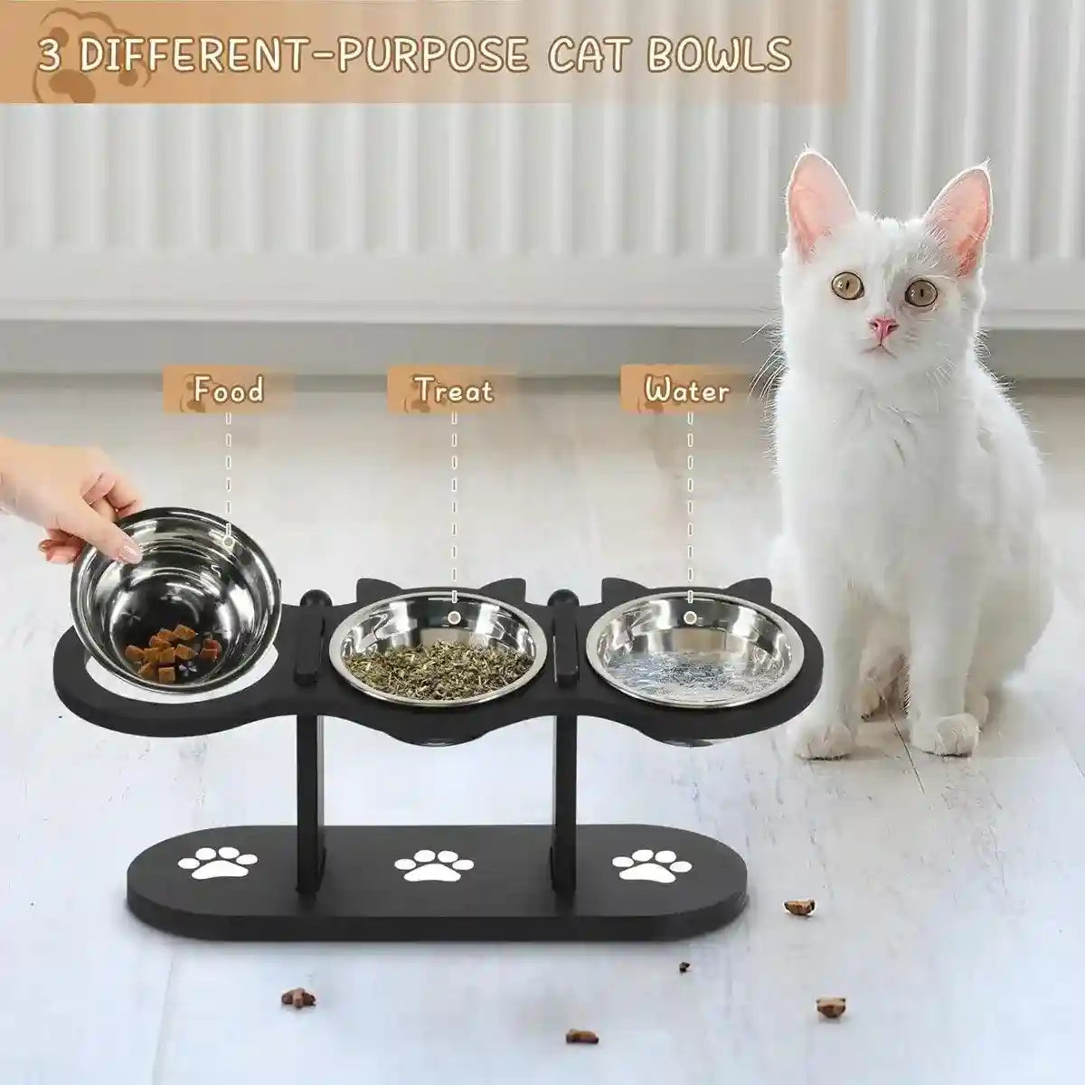 Non-Slip 3-in-1 Stainless Steel Pet Bowl For Dogs and Cats