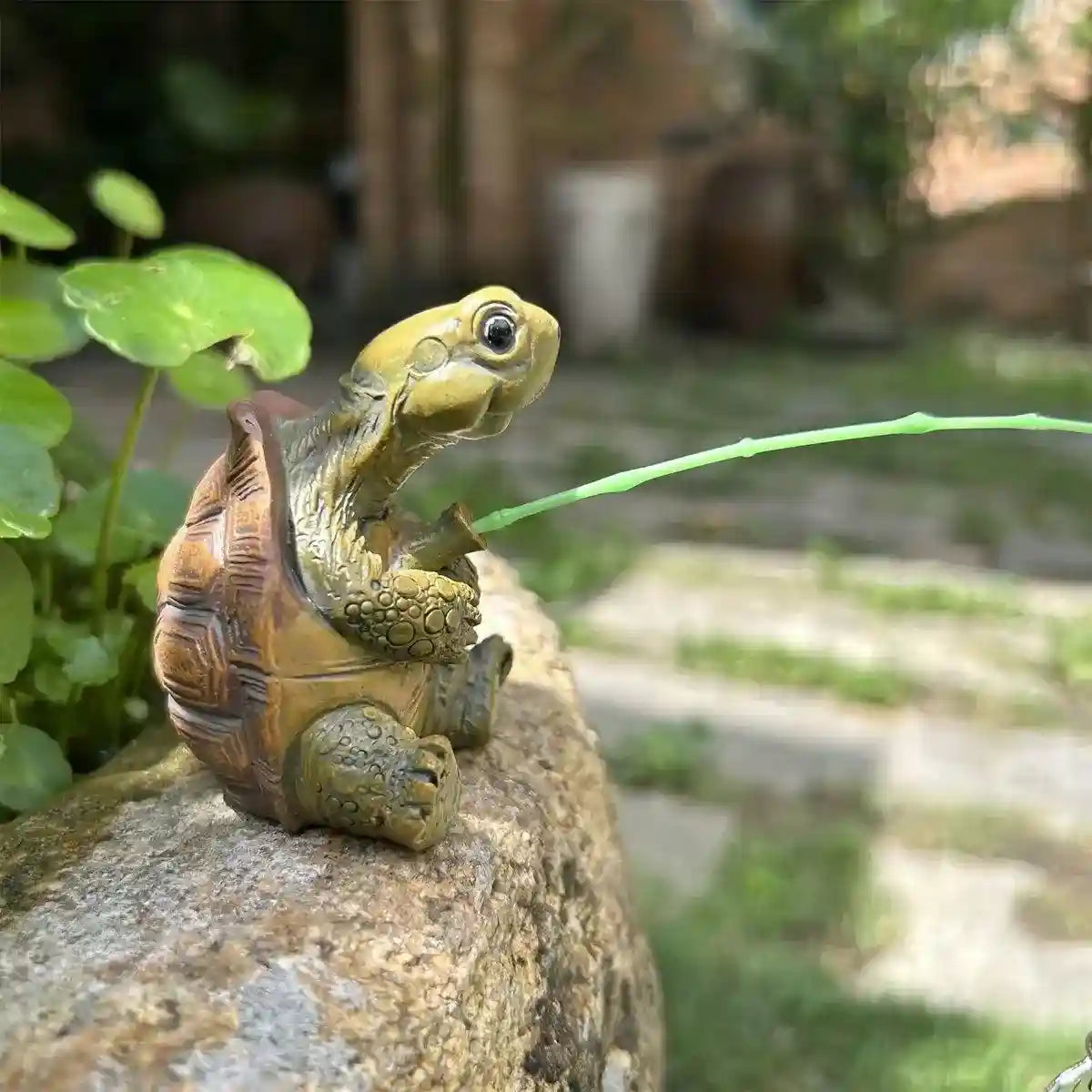 Fishing Turtle Ornament for Aquarium