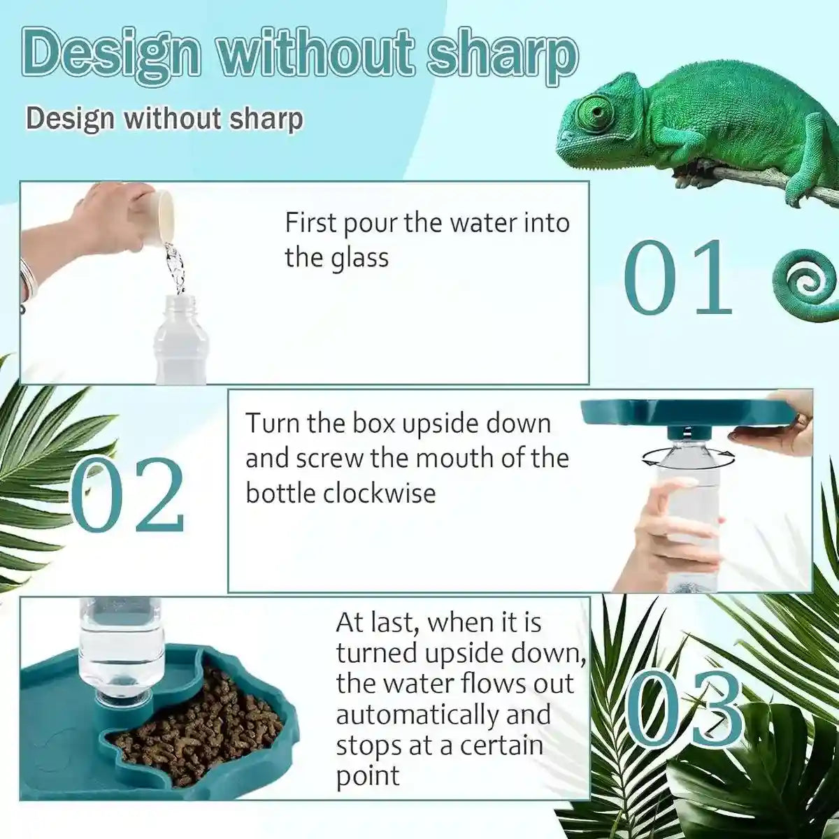 2-in-1 Reptile Feeder & Water Bowl – Dual-Purpose for Small Pets