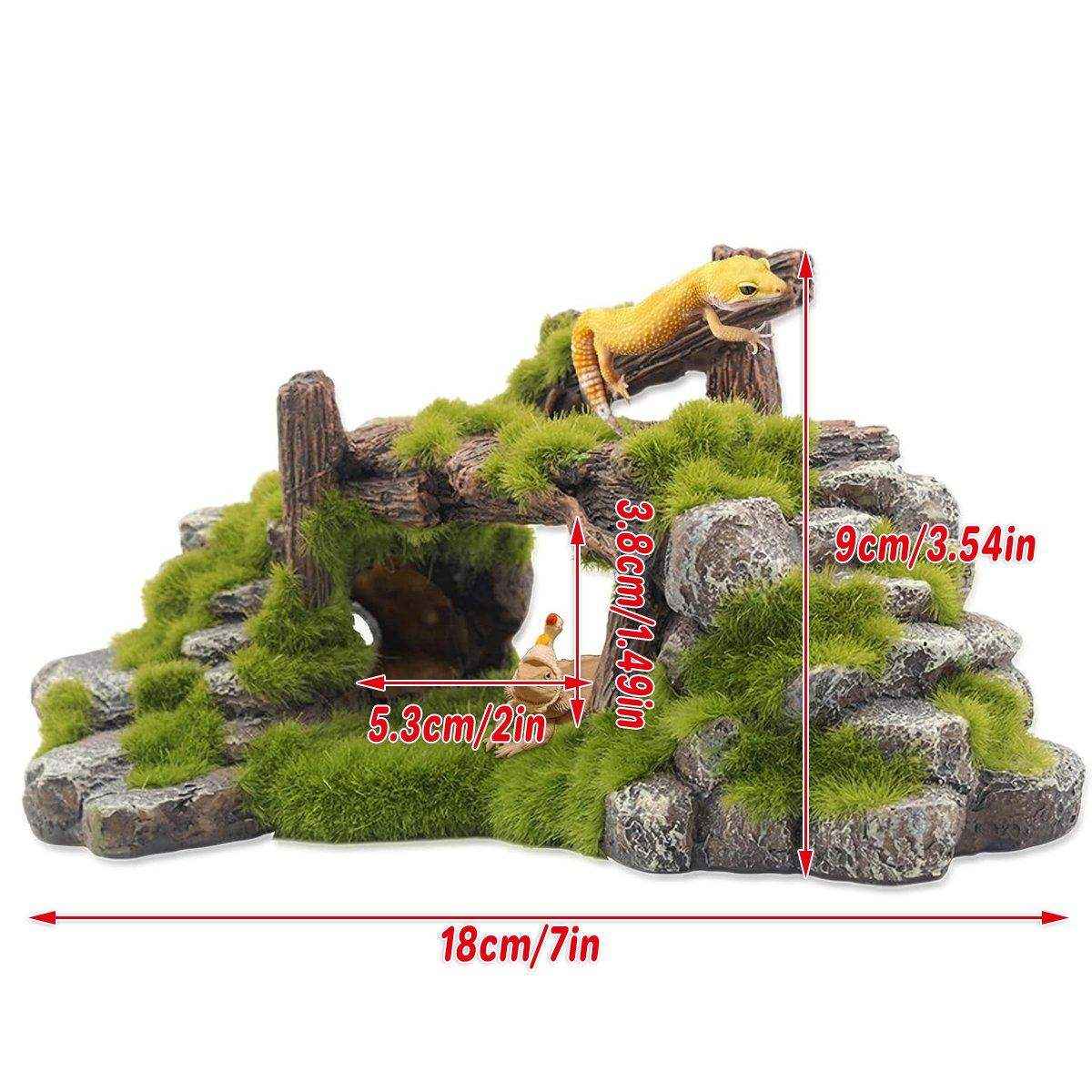 Resin Moss Bridge Decoration Natural Aquarium Ornament for Fish & Turtle Tanks