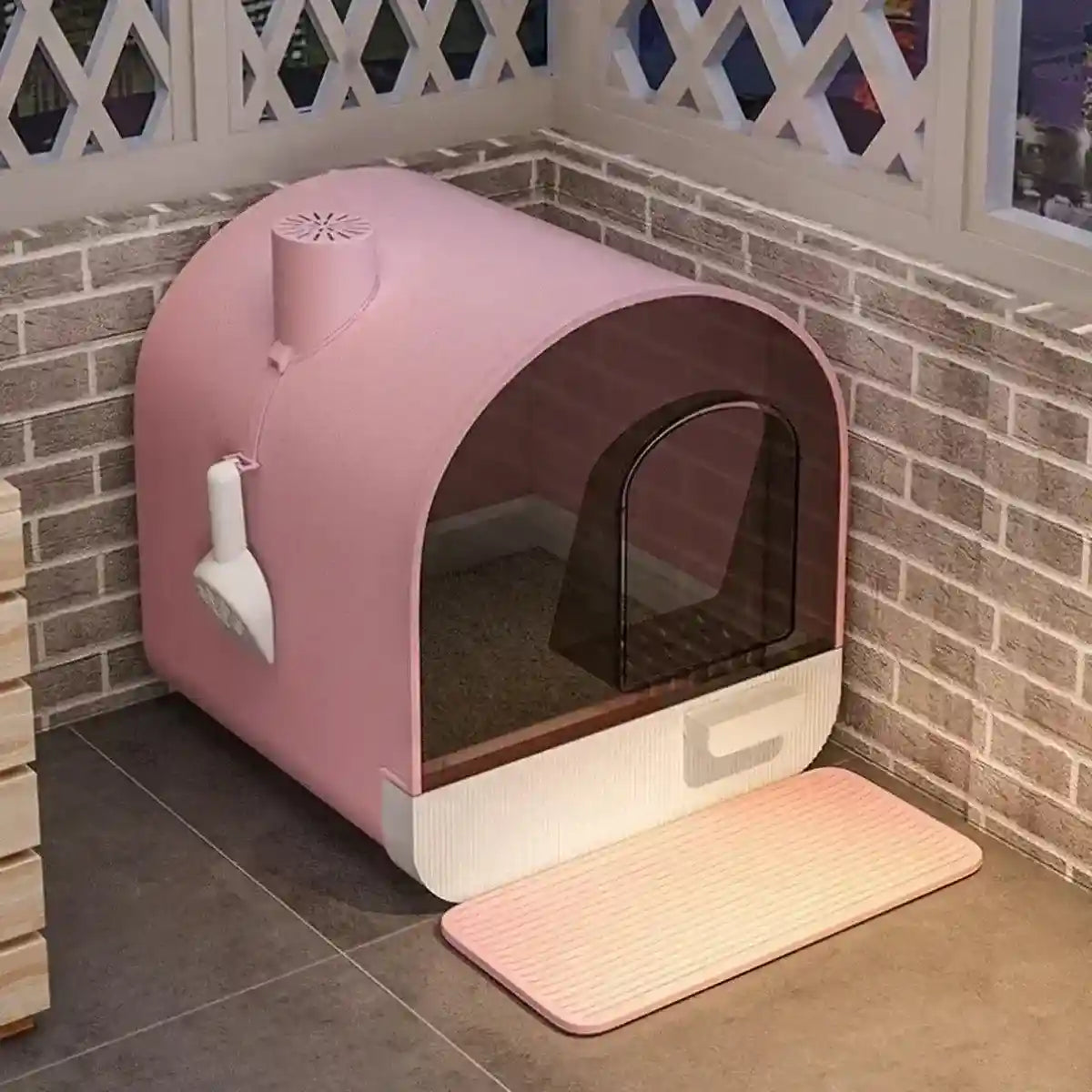 Fully Enclosed Cat Litter Box Large Litter Box with Drawer Cat Toilet Tray