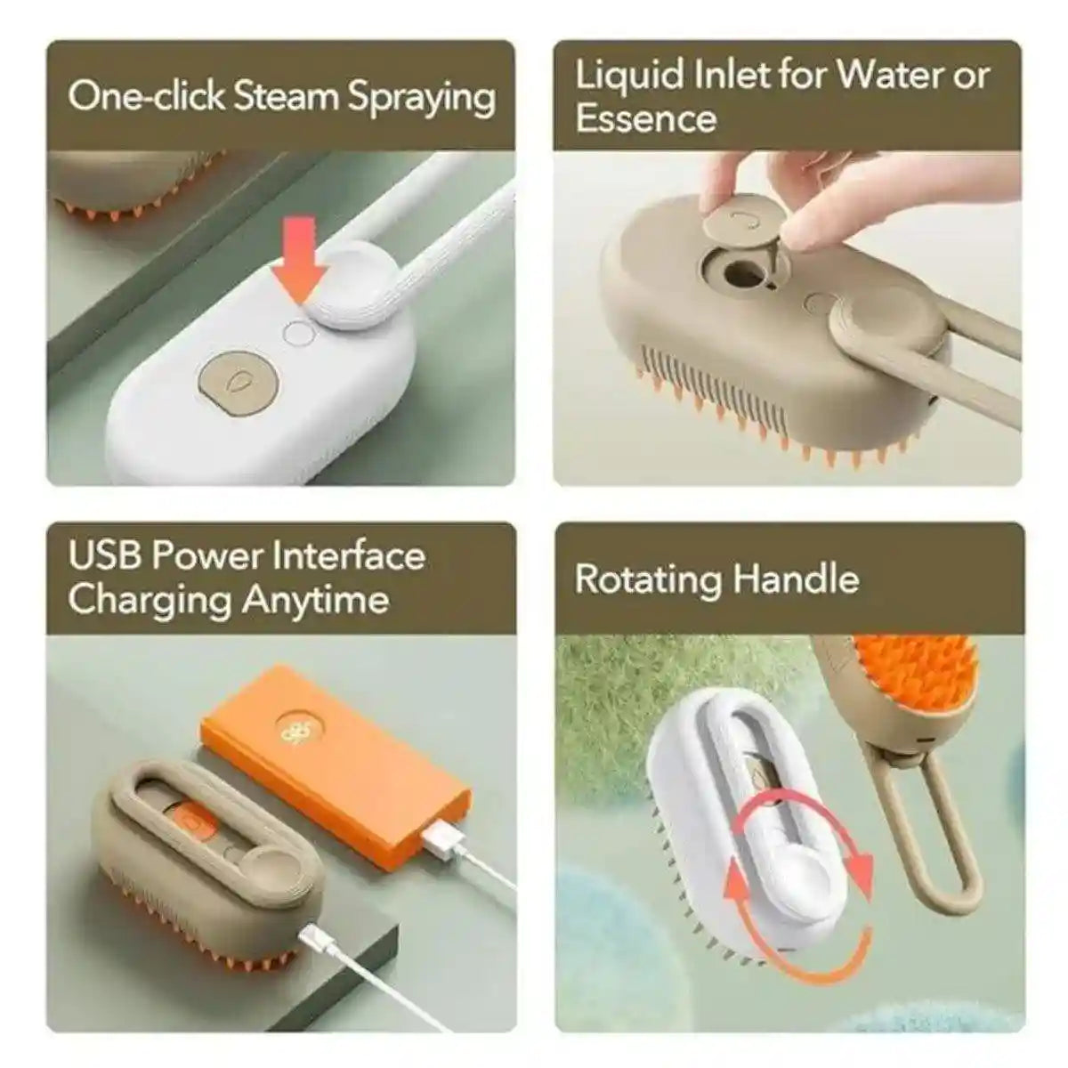 Pet Spray Massage Brush for Cats and Dogs