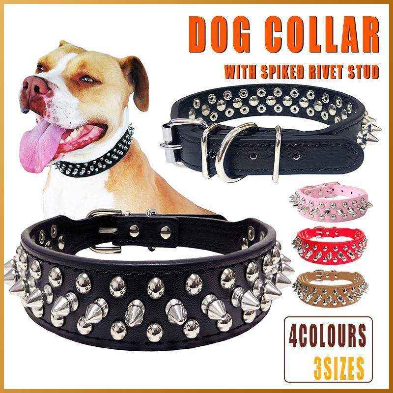 Studded Leather Dog Collar – Adjustable & Stylish Designer Dog Collars for Pets