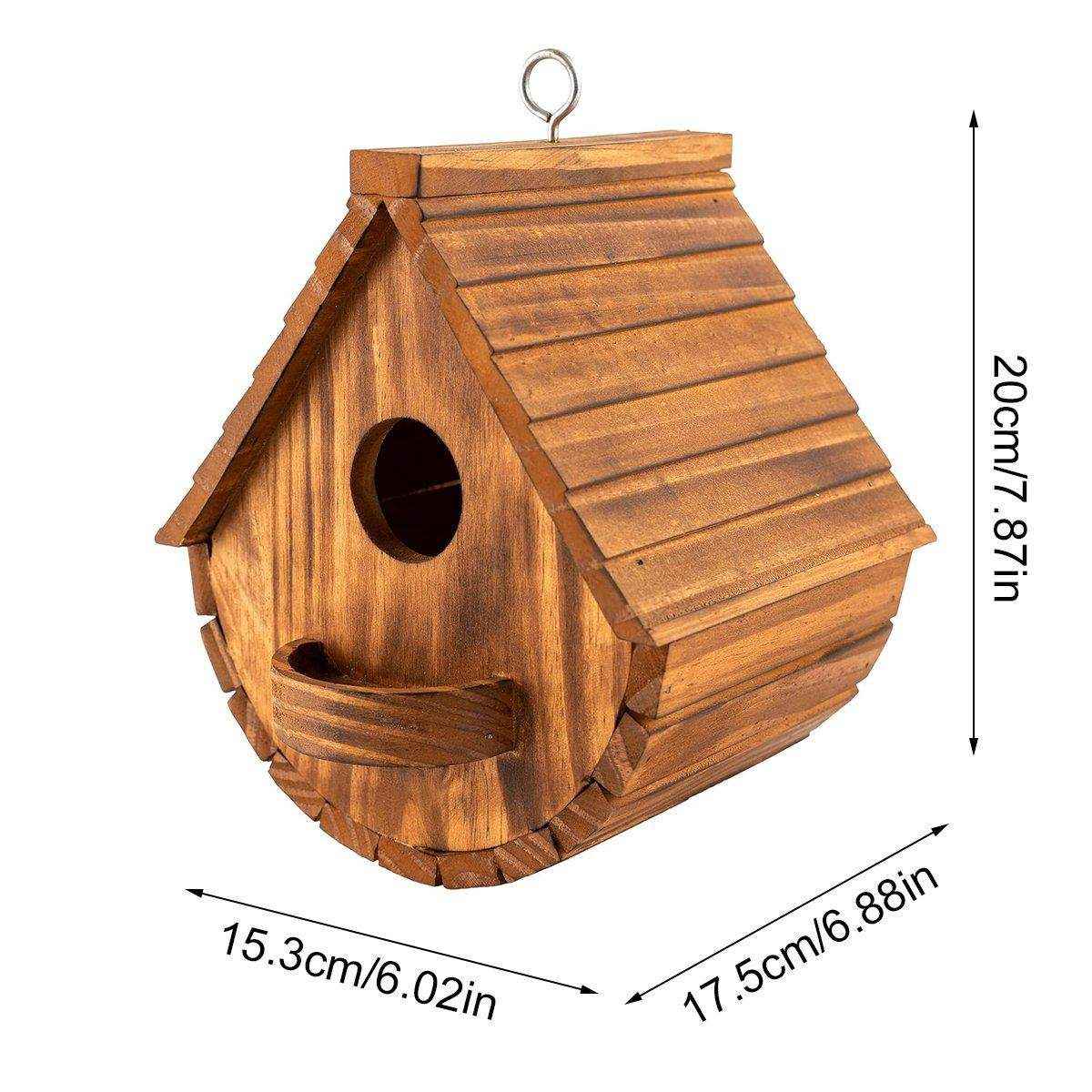 Hanging Wooden Birdhouse Outdoor Bird Shelter