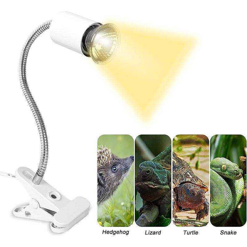 E27 Reptile Heating Light Turtle Lizard UVB + UVA Pet Heat Lamp Clip Holder