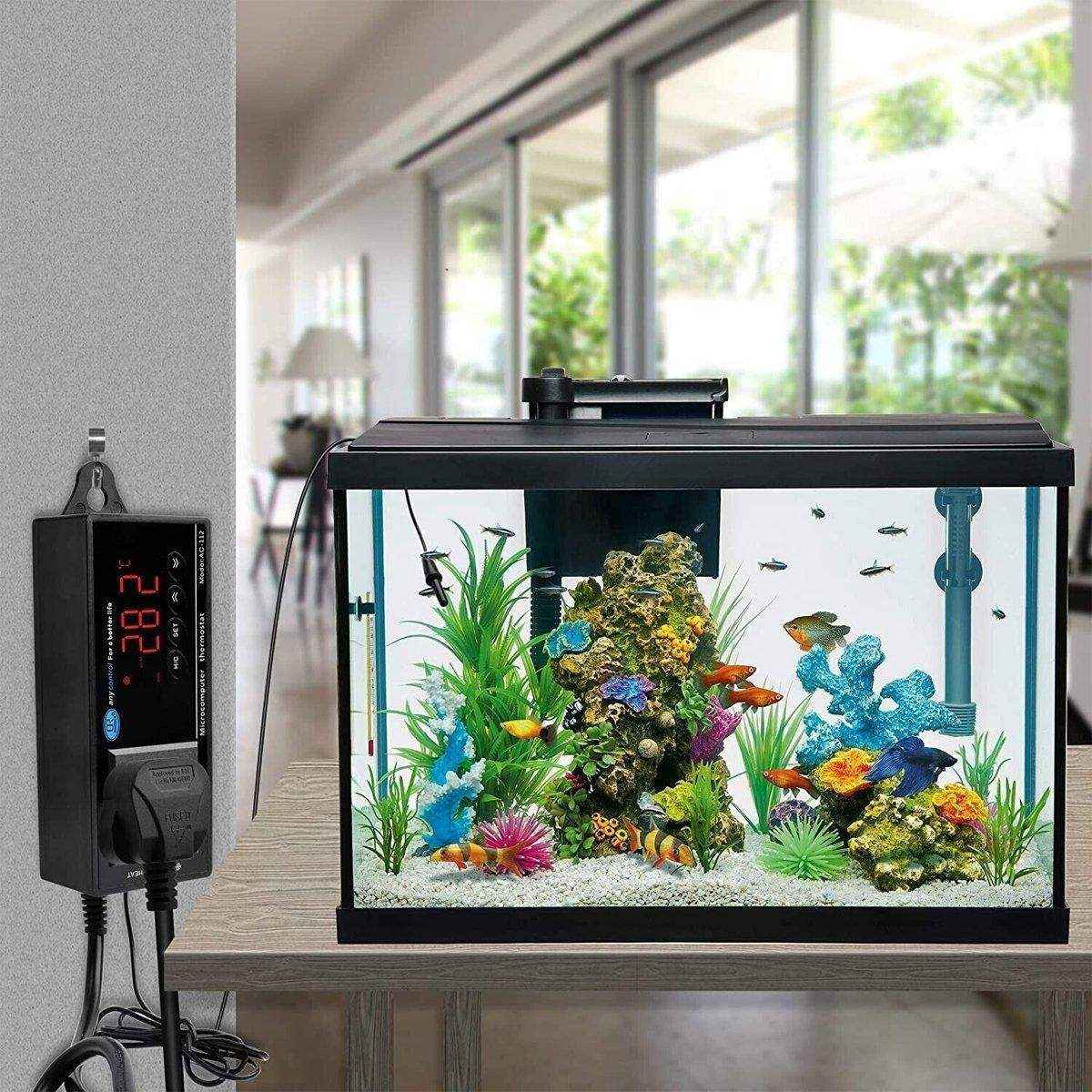 Reliable Aquarium Temperature Controllers with Dual Socket and Digital Display