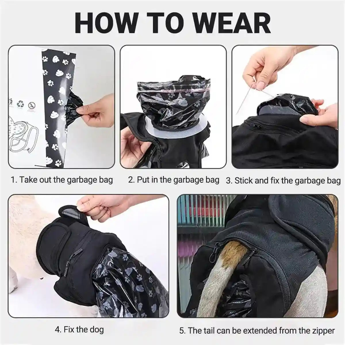 Dog Self-care Pants Pet Poop Collection Pants Pet Portable Dog Pants