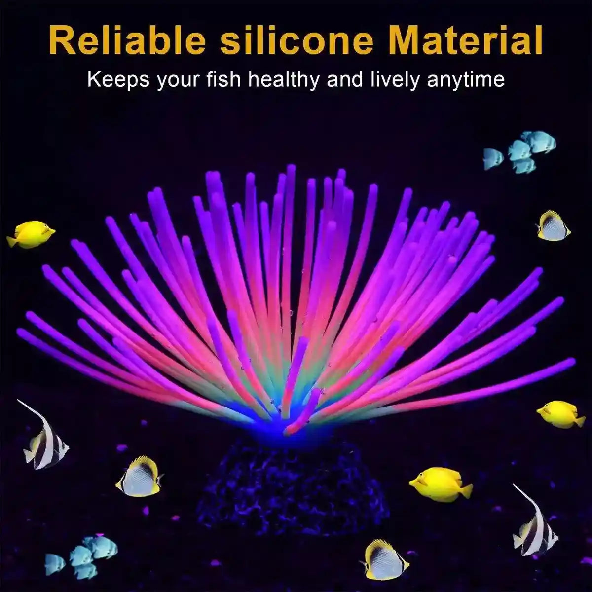 Aquarium Fish Tank Decor Simulation Coral Lotus Aquatic Plants Vibrant Ornament