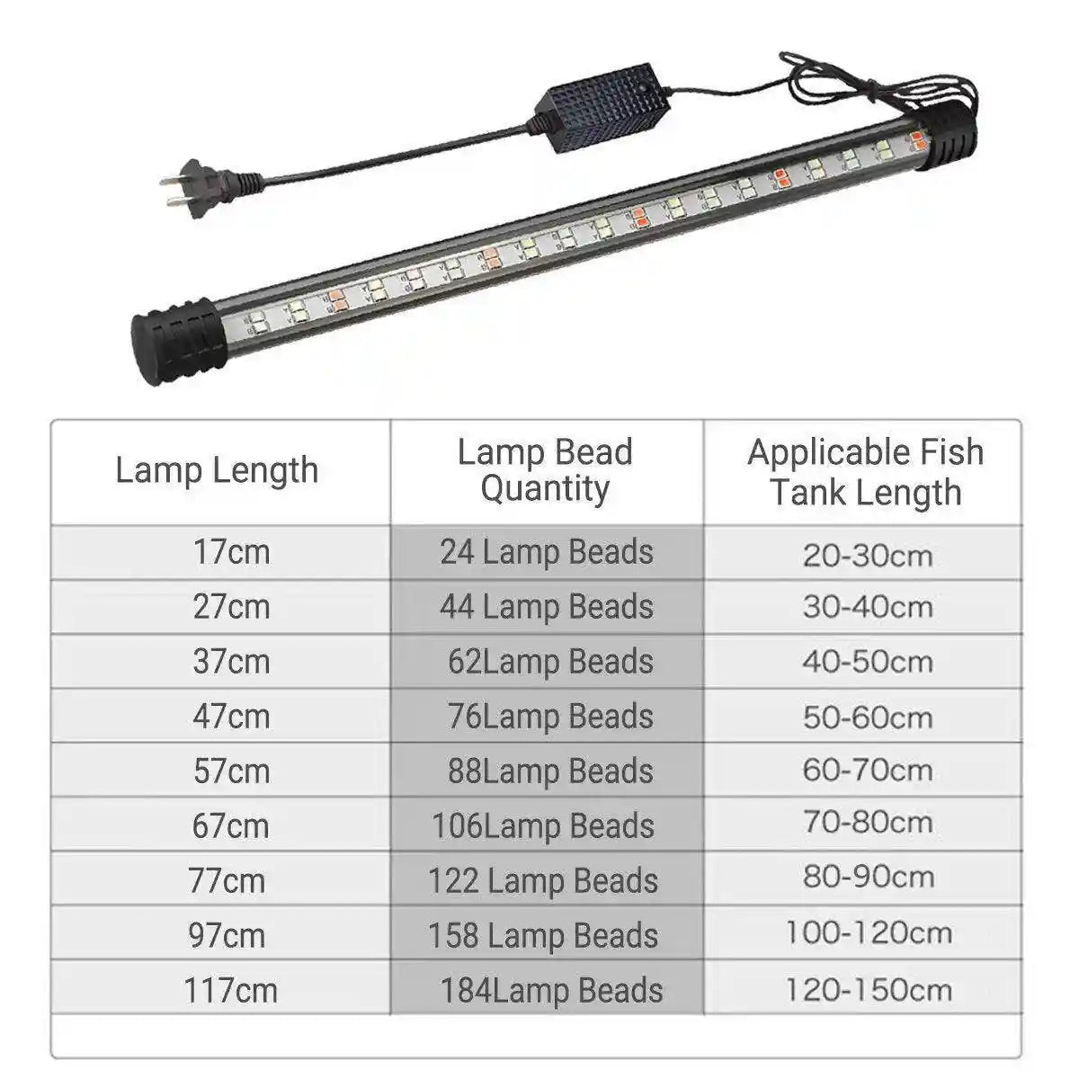 LED Aquarium Light Adjustable Fish Tank Lighting with 3 Modes