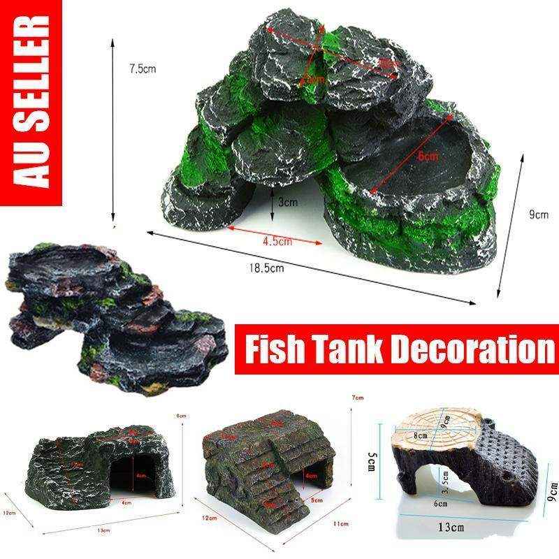 Durable resin aquarium rocks for fish tanks, realistic underwater decoration
