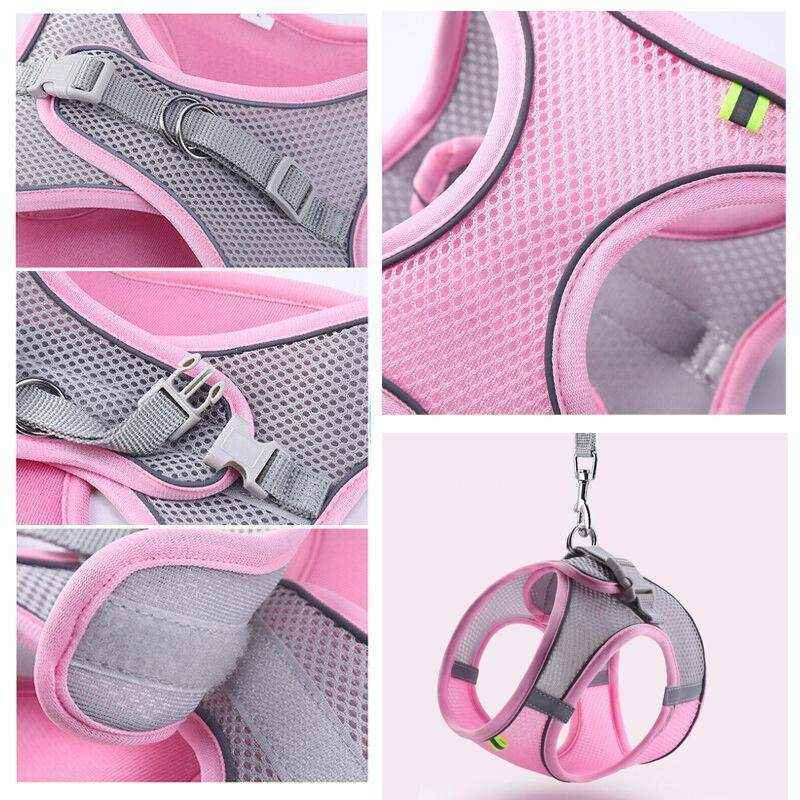 Pet Dog Harness Adjustable Reflective Breathable Outdoor Collars Strap Cat Leash