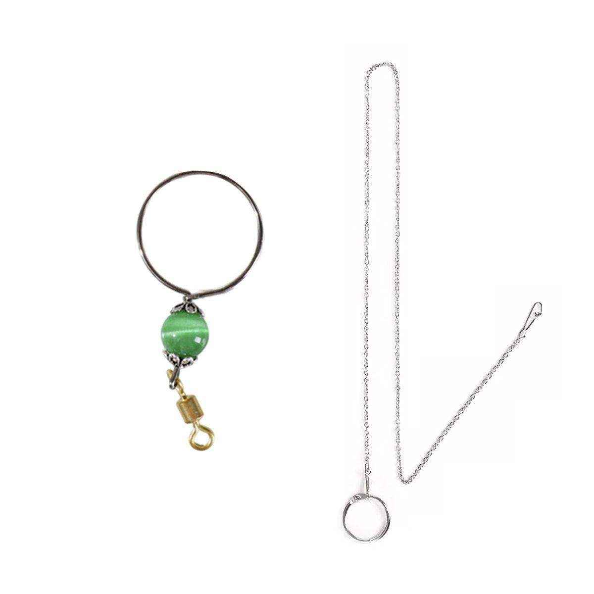 Adjustable Parrot Collar with Opal Necklace and Stainless Steel Chain