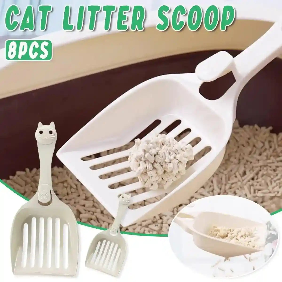 8PCS Cat Litter Scoop Pet Poop Scooper