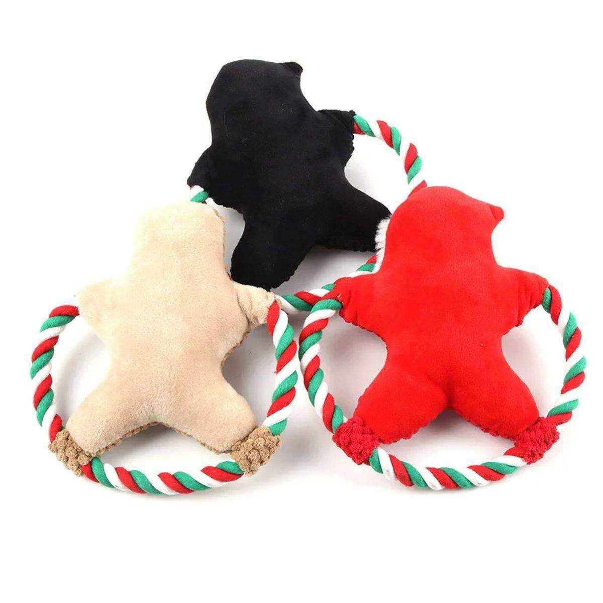 Pet Christmas Plush Toy - Festive Dog Bite Companion