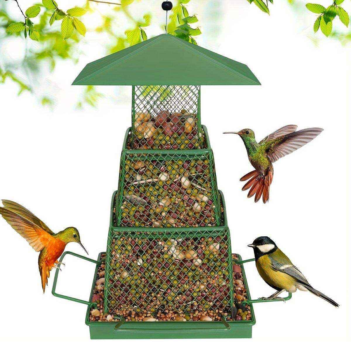 Durable Hanging Bird Feeder with Locking Lid & 360° Perch