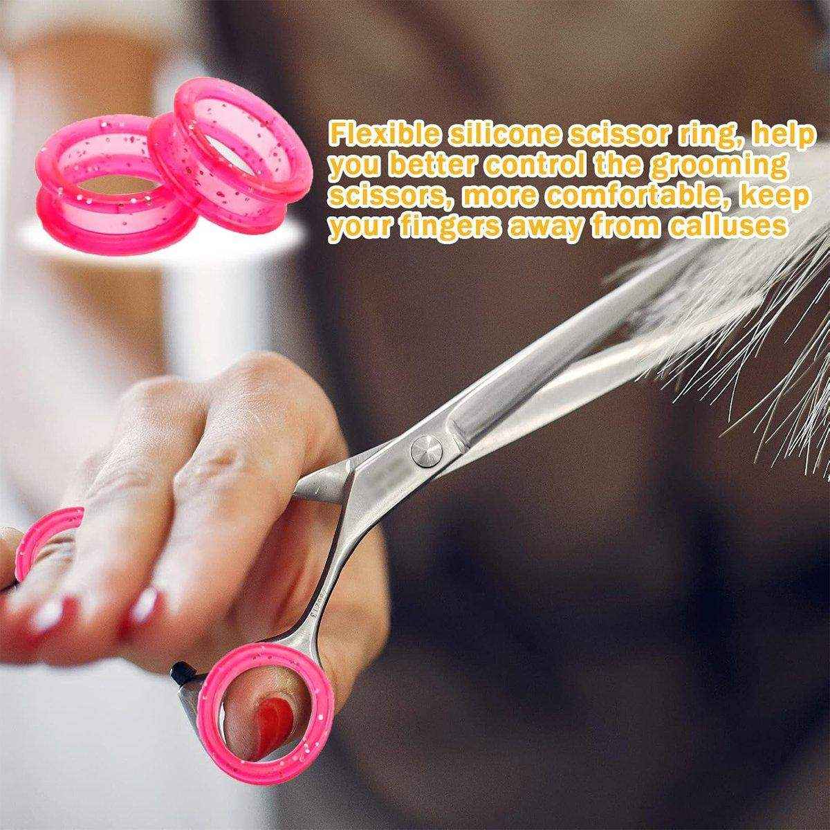 16pcs Dog Grooming Scissors Soft Silicone Finger Rings Insert Finger Protector