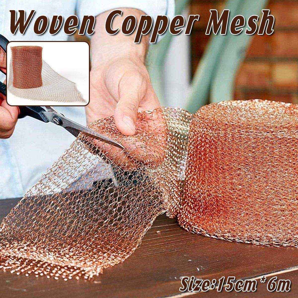 Woven Copper Mesh Roll 15cm x 6m for Gardening Pest Control