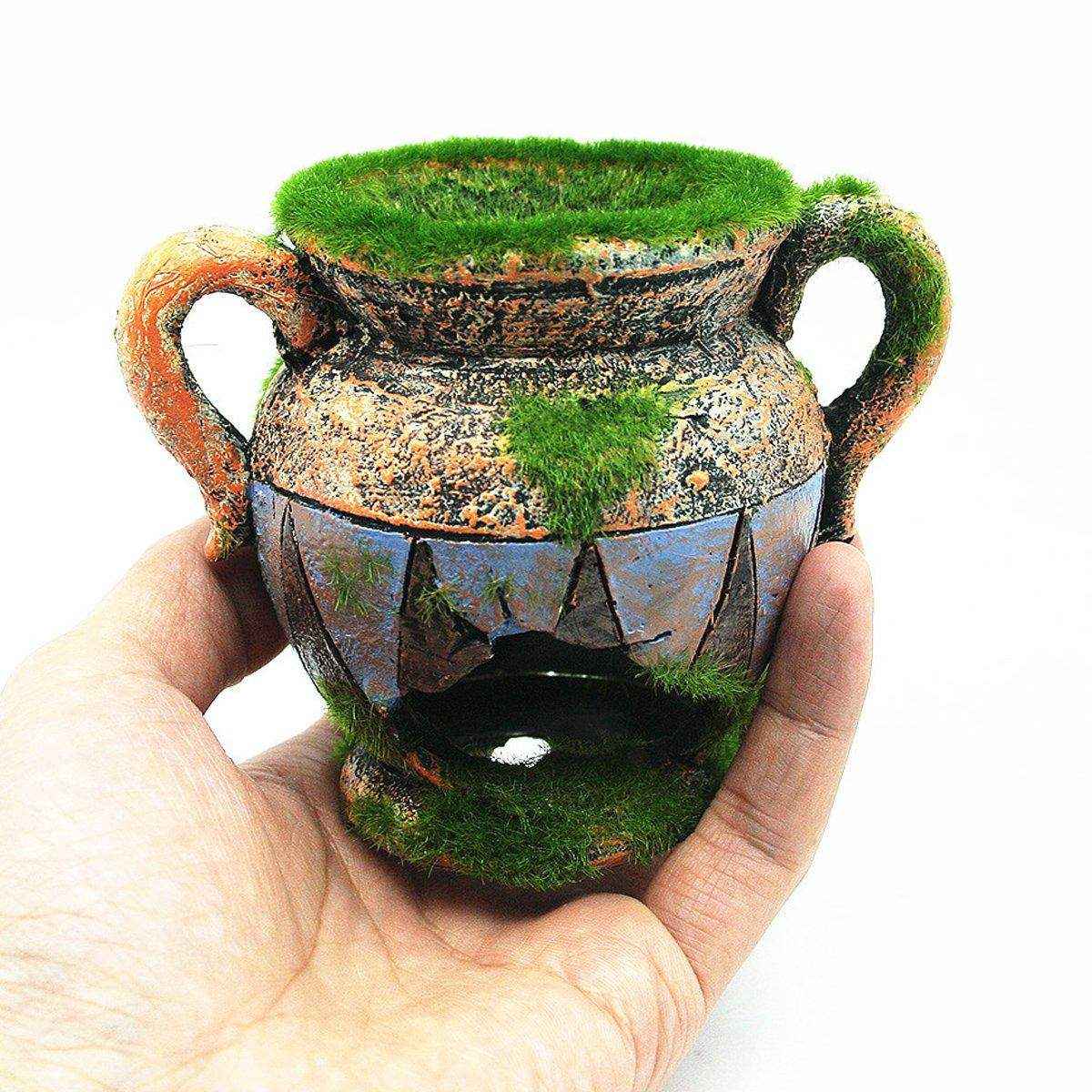 Aquarium Moss Vase Resin Fish & Shrimp Hiding Decoration