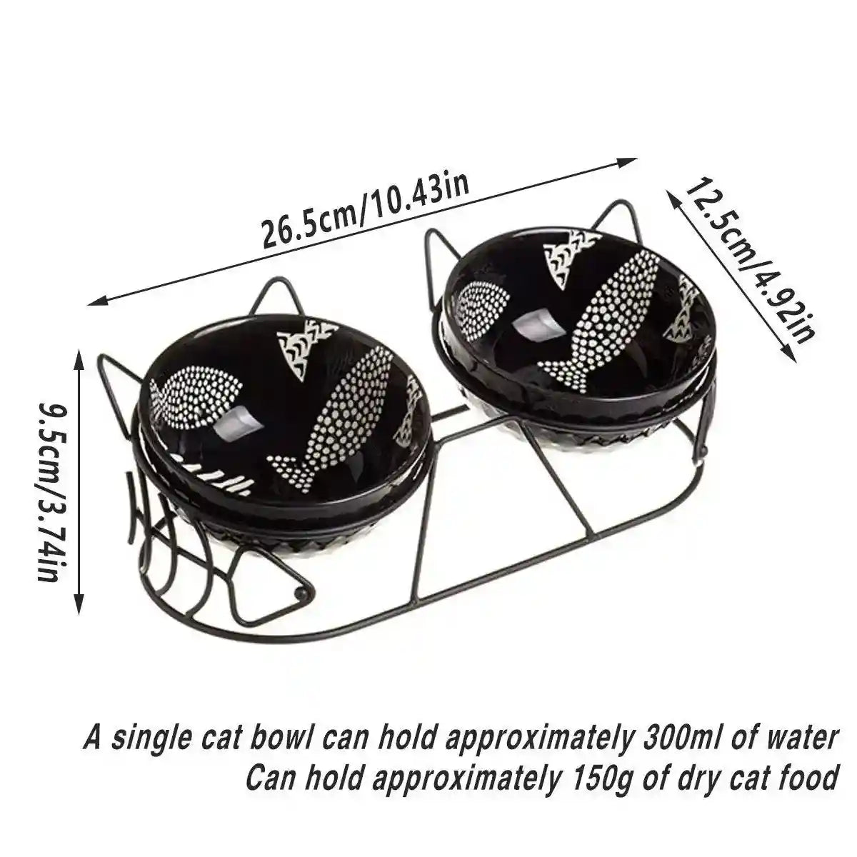 Pet Cat Bowl Ceramic Double Bowl