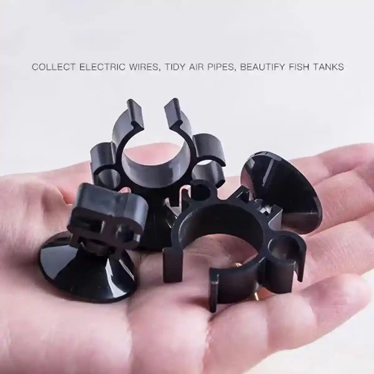 10X Black Heater Double Buckle Suction Cup Sucker Clip Holder Fish Tank Aquarium