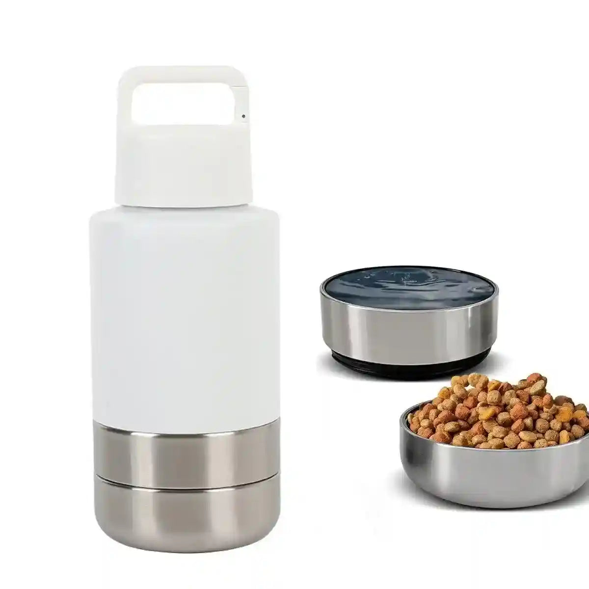 Stainless Steel Pet Thermos Portable Hydration & Food Bowl for Pets