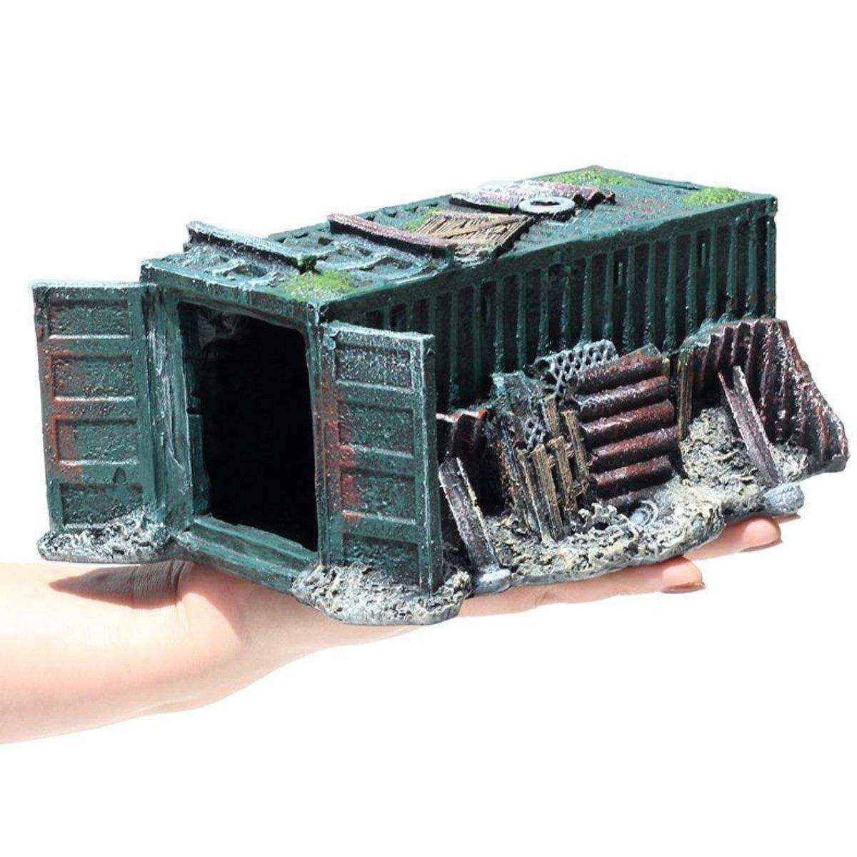 Realistic Aquarium Wreckage Decoration Resin Hiding Spot for Fish & Shrimp