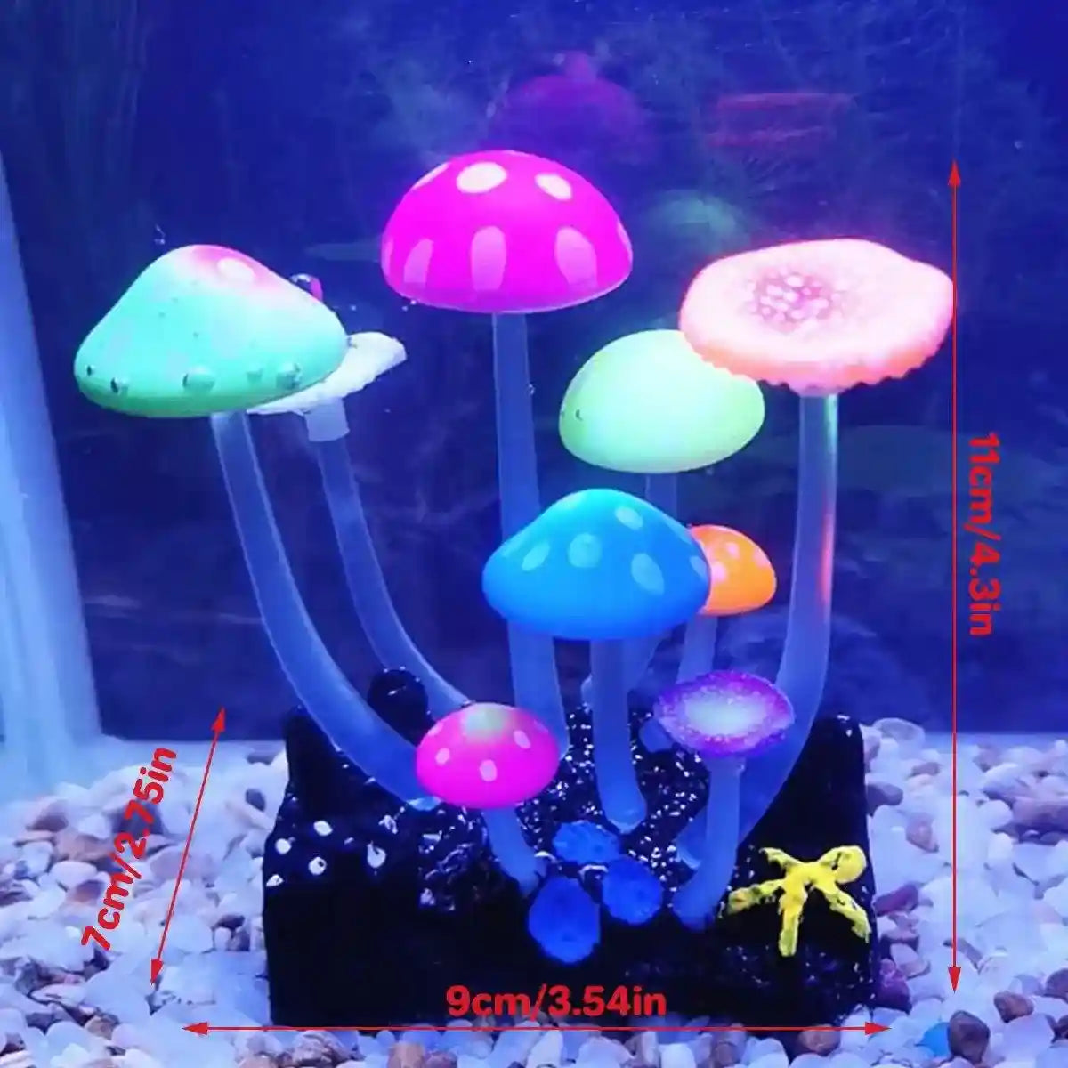 Simulation Jellyfish Aquarium Decor Fluorescent Mushrooms for Fish Tanks