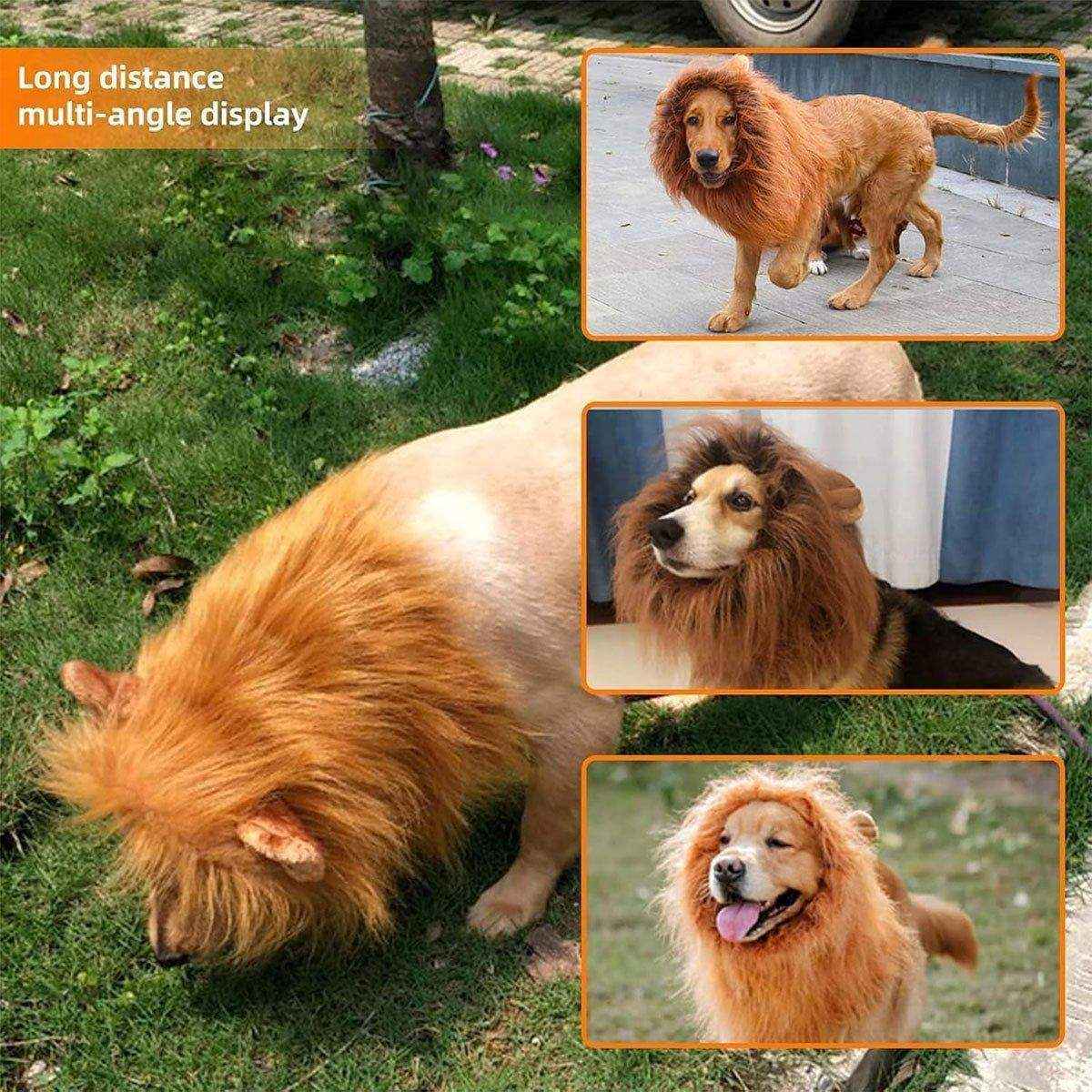 Lion Costume Mane Wig Large Dog Fancy Dress Up Party for Pet Halloween Clothes
