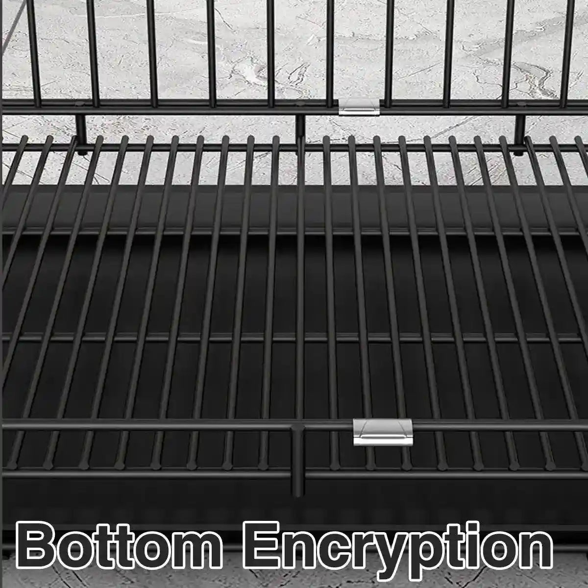 Foldable Iron Dog Cage Durable & Spacious Crate with Pull-Out Tray