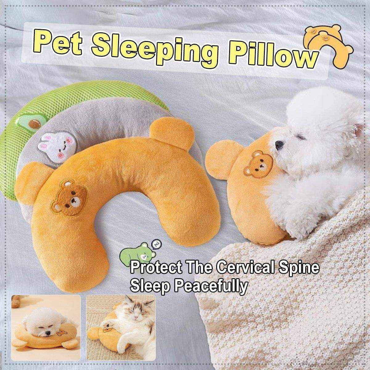 Dog Pet U Shaped Pillow Cartoon Breathable Cat Sleeping Cushion