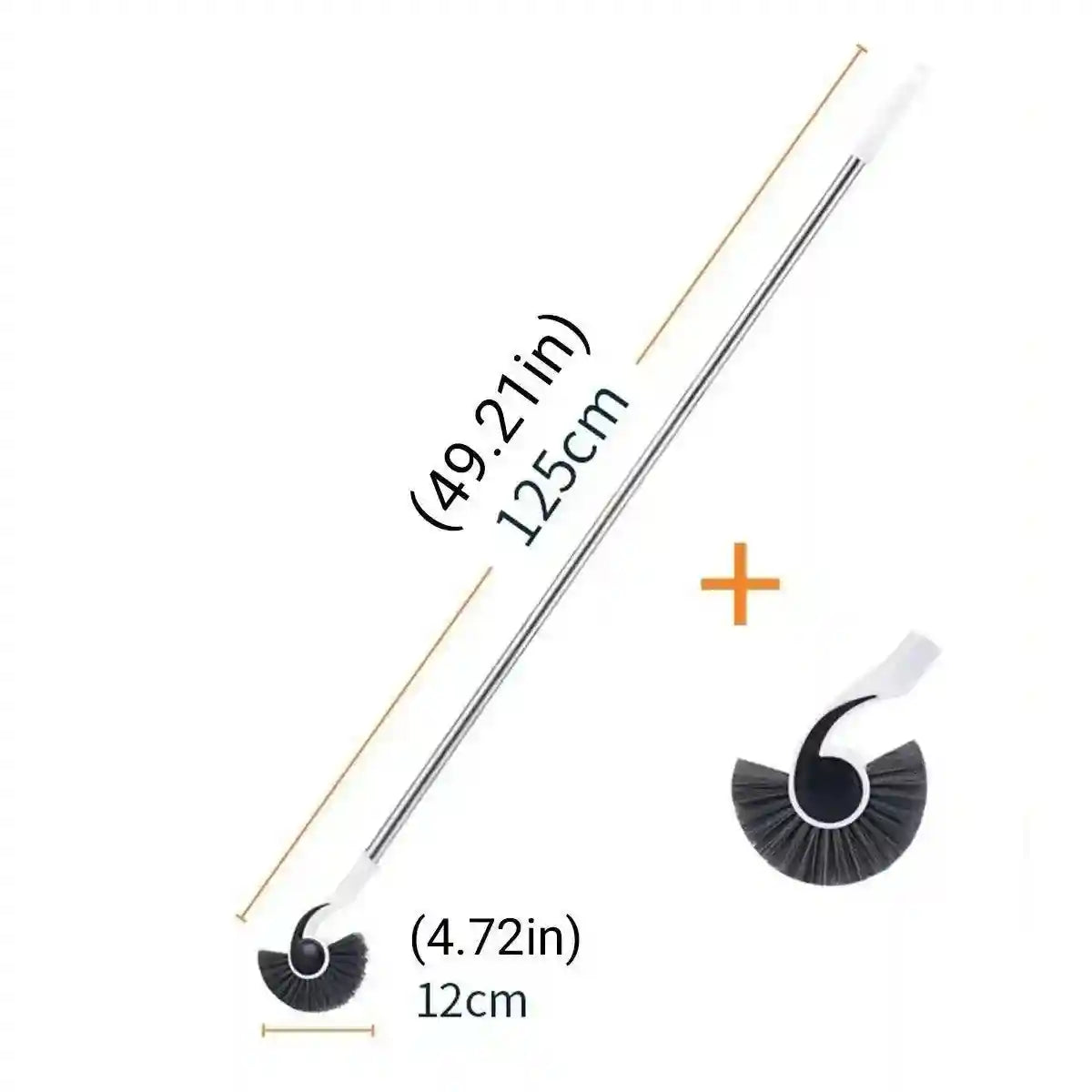 Fish Tank Conch Brush - 125cm Long Handle Aquarium Cleaner for Corners & Seams