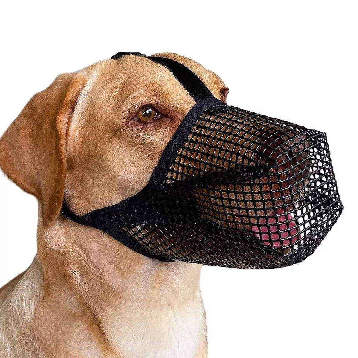 2PCS Adjustable Mesh Dog Muzzle Set Breathable Anti-Bite Muzzles