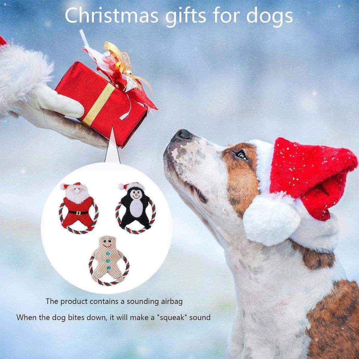 Pet Christmas Plush Toy - Festive Dog Bite Companion