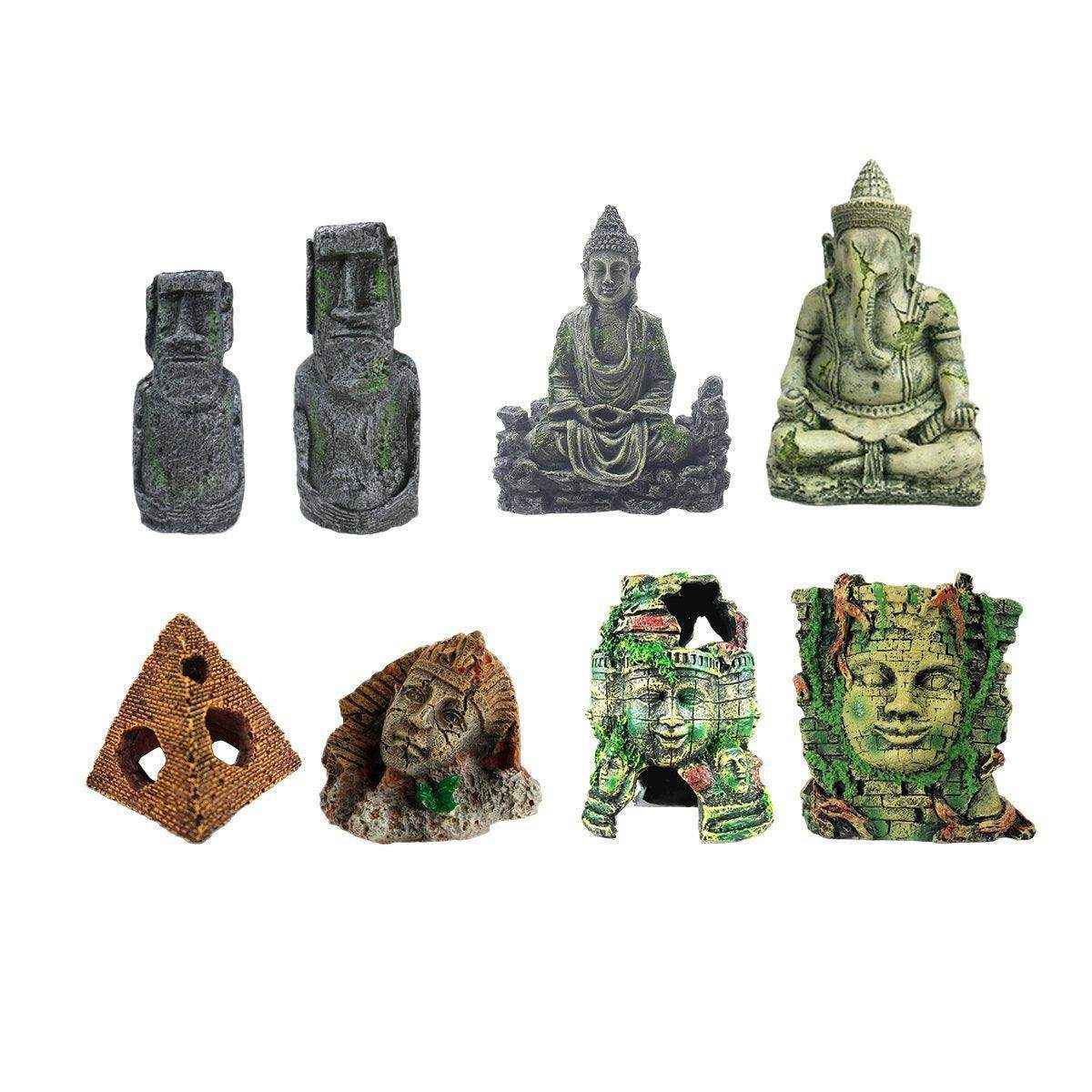 Ancient Easter Island Aquarium Rocks & Resin Decor Ornaments