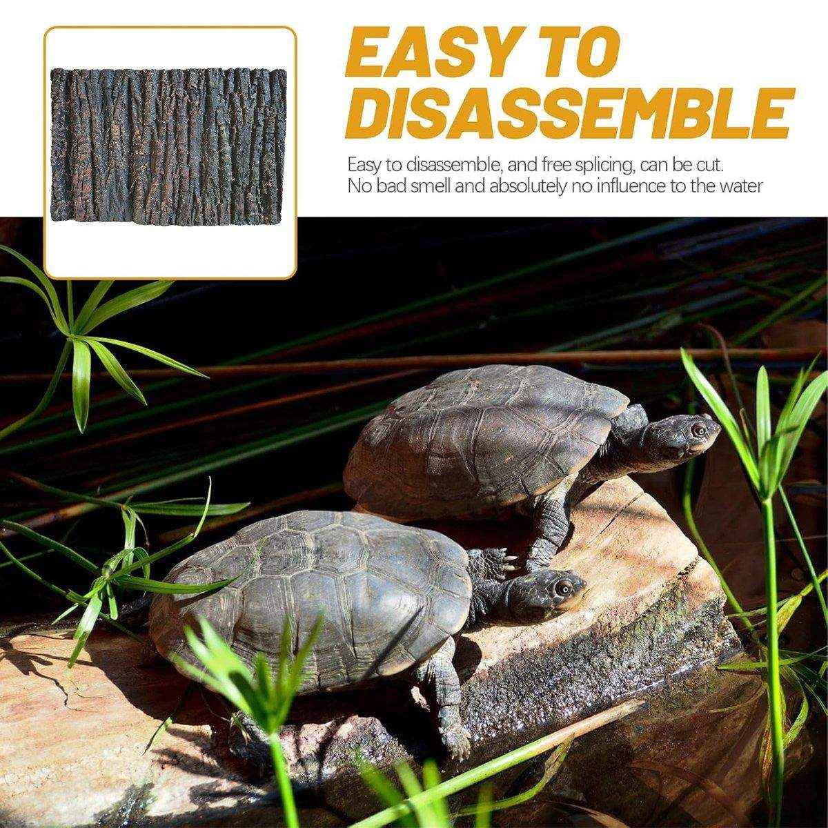 3D Aquarium Background Board Realistic Bark & Rock Design for Tanks