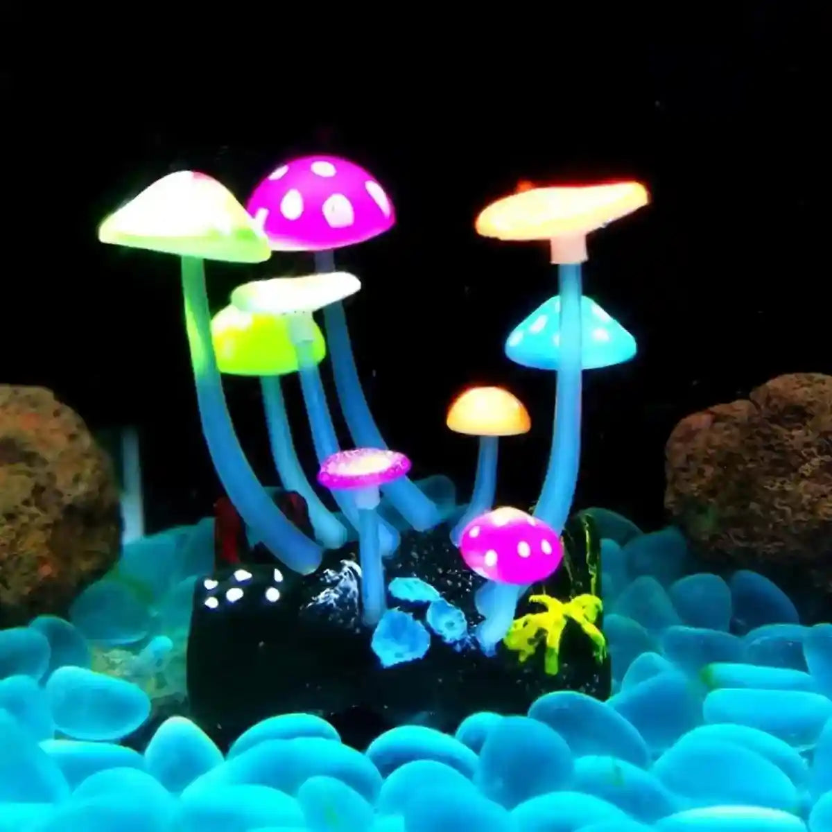 Simulation Jellyfish Aquarium Decor Fluorescent Mushrooms for Fish Tanks