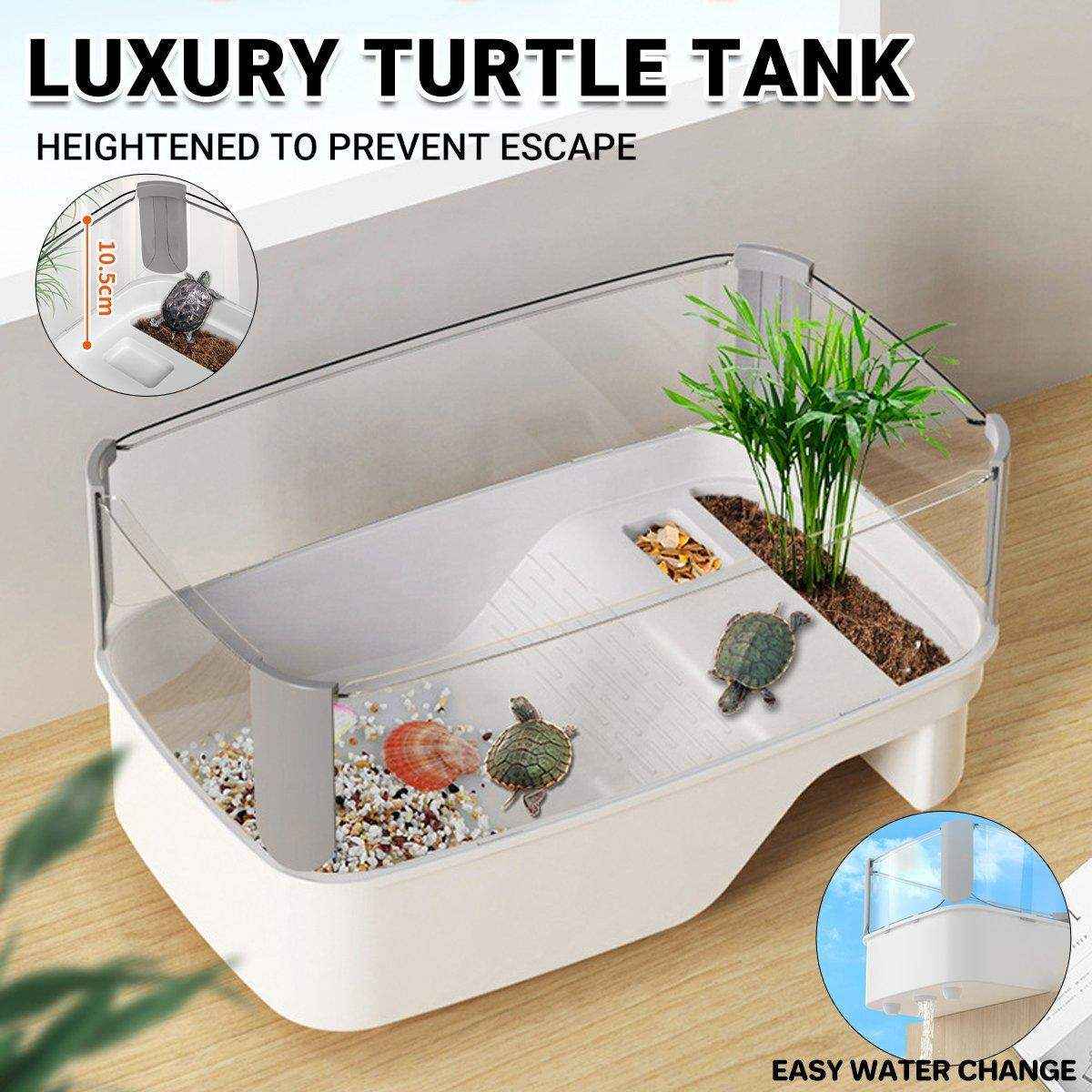 Luxury Turtle Tank - High-Walled Amphibious Habitat