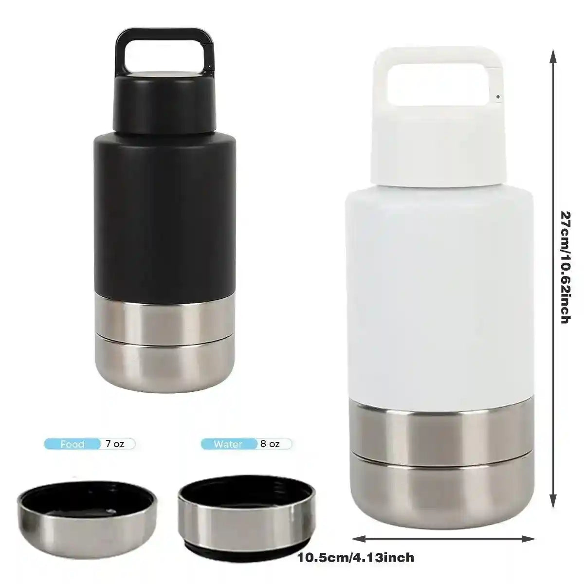 Stainless Steel Pet Thermos Portable Hydration & Food Bowl for Pets