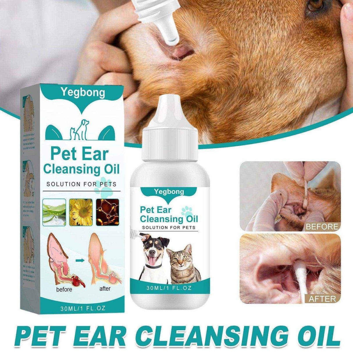 Pet Ear Cleaning Oil Cats And Dogs Ear Cleaning Ear Cleaning Ear Cleaning Oil