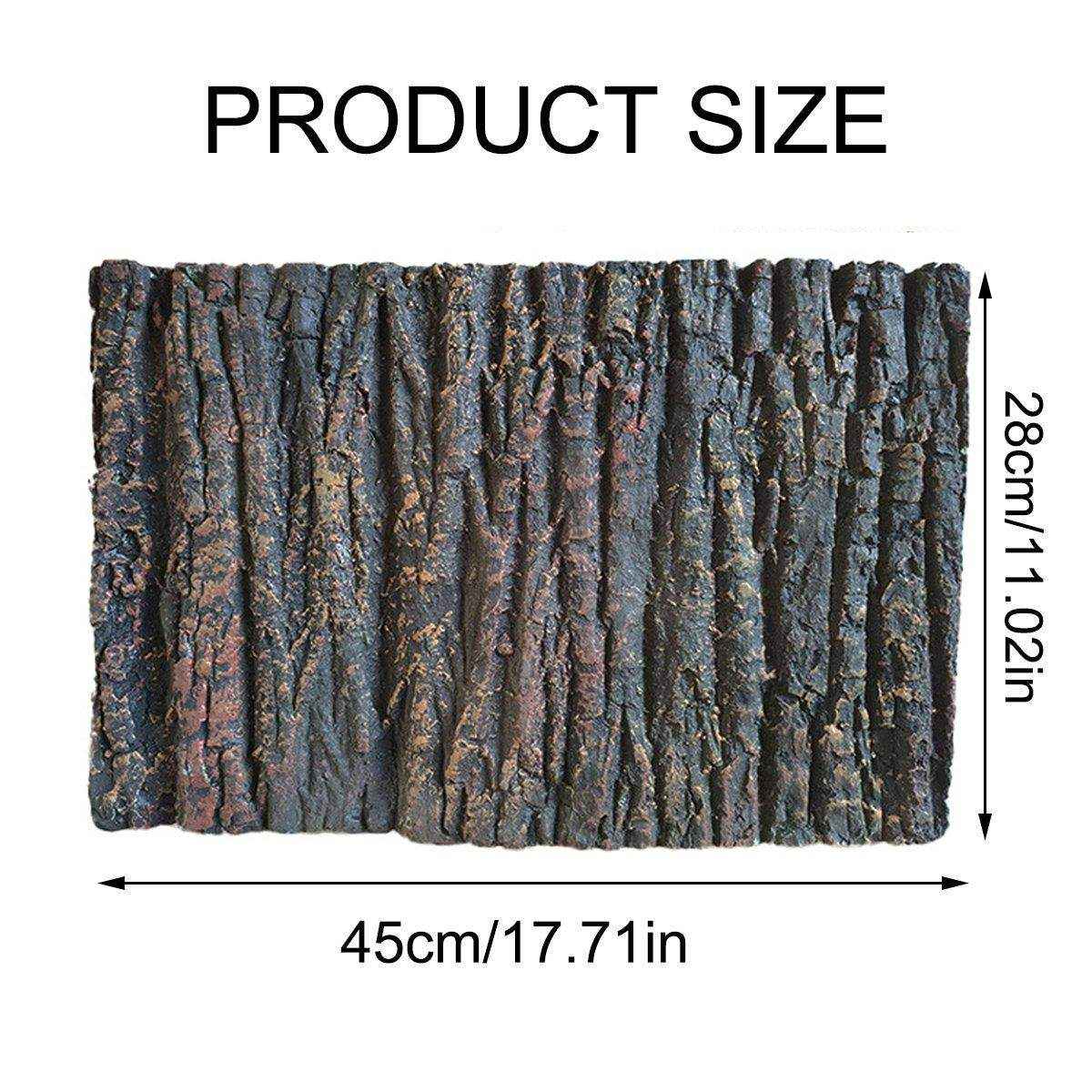 3D Aquarium Background Board Realistic Bark & Rock Design for Tanks