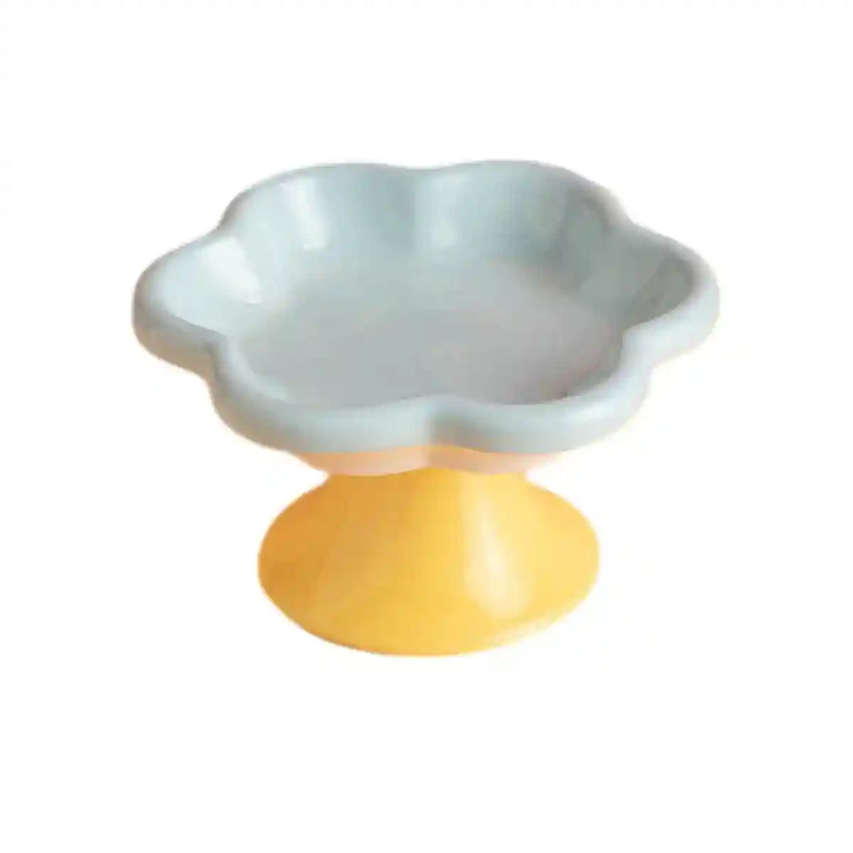 Elevated Ceramic Cat Bowl Anti-Knock Flower-Shaped Dish for Cats & Small Pets