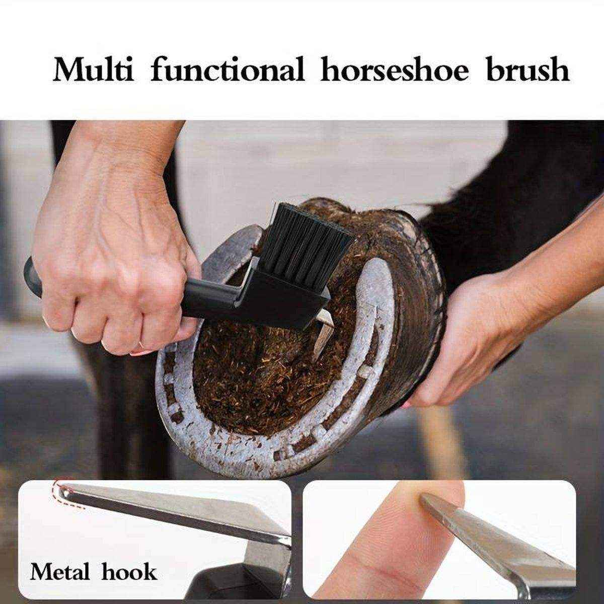 Durable Hoof Care Horseshoe Cleaning Hook Brush for Efficient Grooming