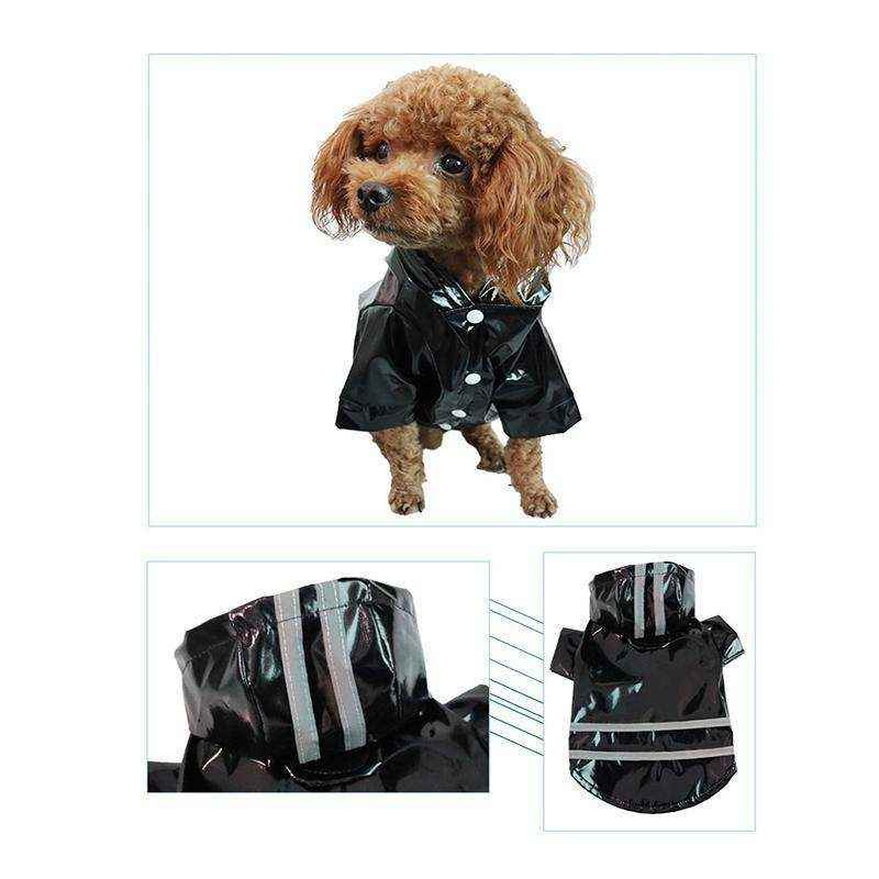 Stylish Outdoor Waterproof Dog Rain Jacket with Reflective Stripes