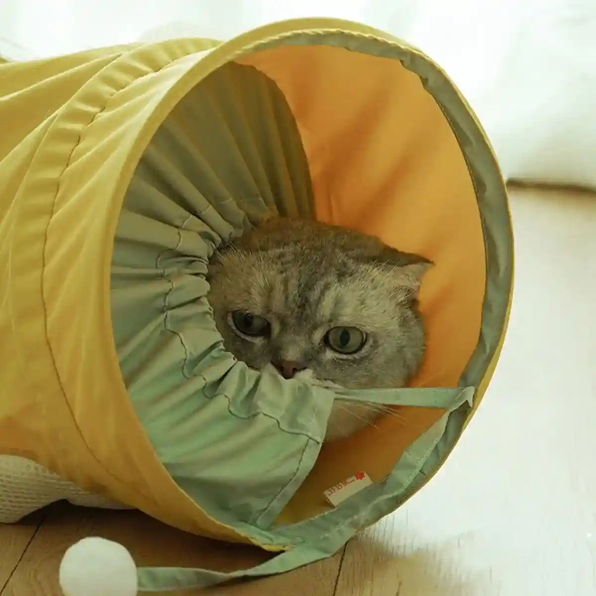 Spiral Folding Cat Play Tunnel Cooling Fabric Tunnel for Cats