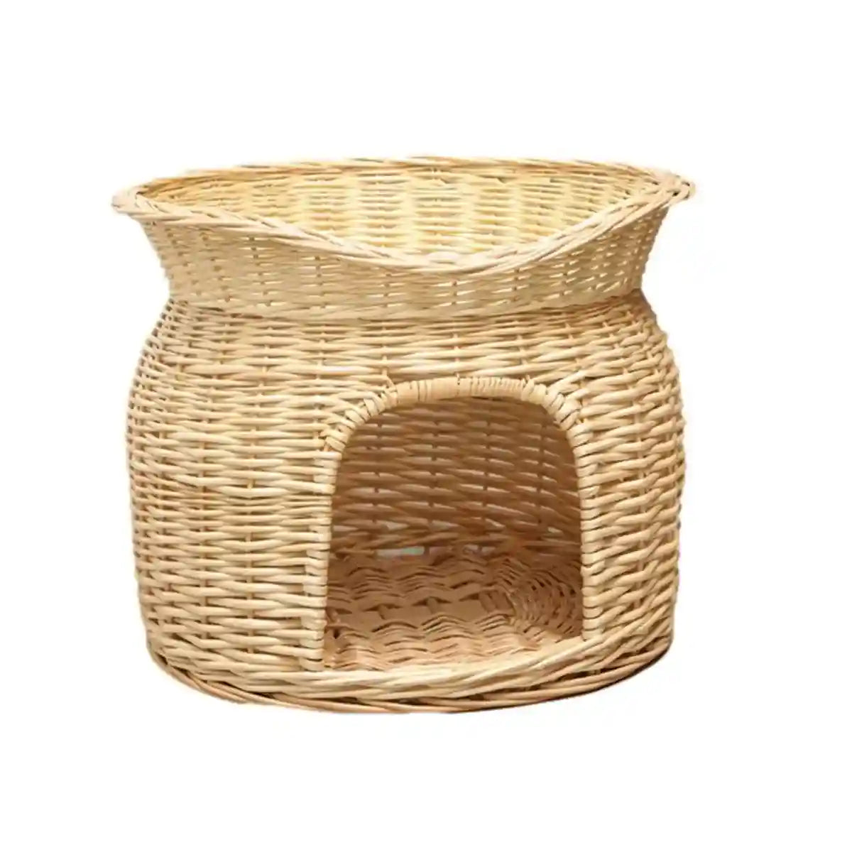 Rattan Cat House Double-Layer Design for Comfort and Privacy