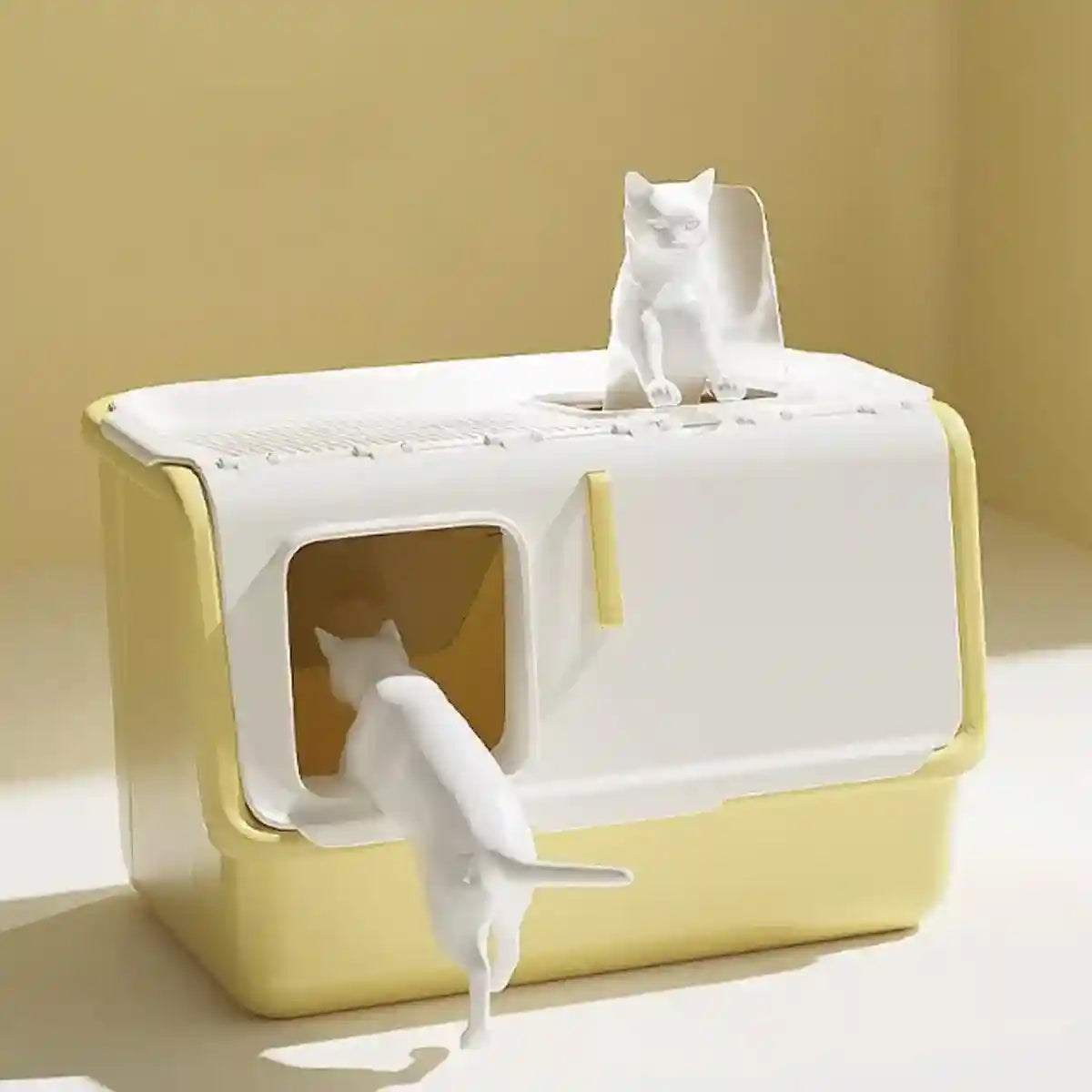 Fully Enclosed Cat Litter Box with Odour Control Adjustable Entry & Large Capacity