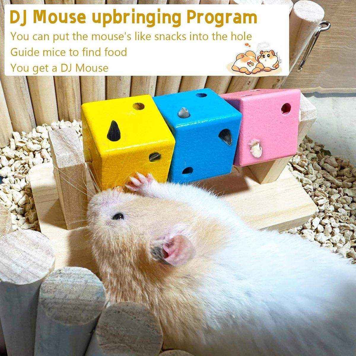 Wooden Chew Toy with Colorful Blocks Small Pet Toys