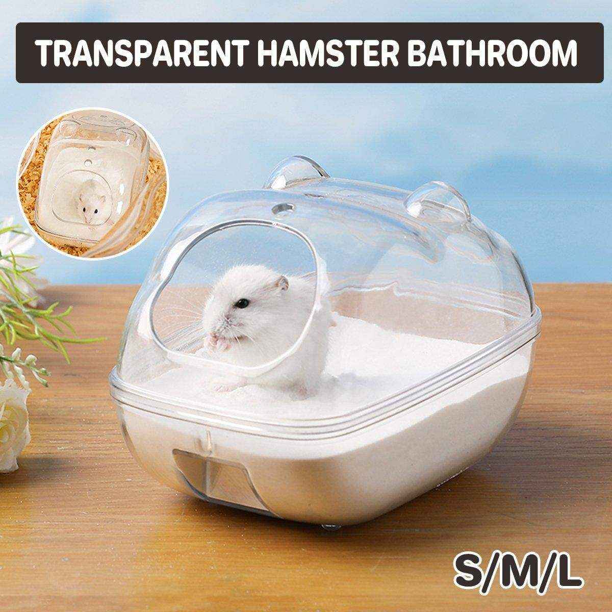 Transparent hamster house with anti-splash design for toilet and bath use
